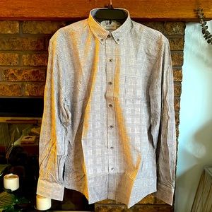 NWT WRK the reworked gray white plaid dress shirt